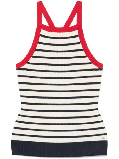 Tommy Hilfiger X Sofia Richie Grainge Sleeveless Knitted Top In Dark Night Navy Stripe