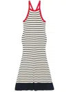 Tommy Hilfiger Robe Longue En Maille À Rayures In Neutrals