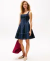 Tommy Hilfiger The Sofia Capsule Pure Linen Mini Dress In Dark Night Navy