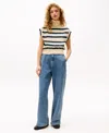 Tommy Hilfiger X Sofia Richie Grainge Roll-neck Top In Dark Night Navy Stripe