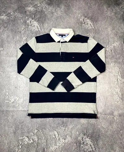 Pre-owned Tommy Hilfiger X Vintage 00s Tommy Hilfiger Stripe Rugby Shirt Streetwear Y2k