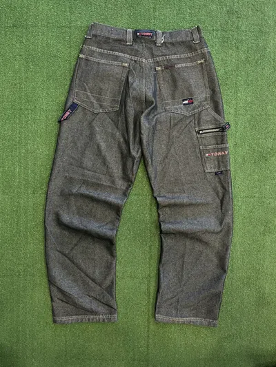 Pre-owned Tommy Hilfiger X Vintage Rap Tommy Hilfiger Work Baggy Jeans Denim Pants Y2k In Graphite Grey