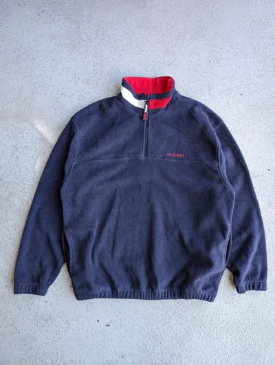 Pre-owned Tommy Hilfiger X Vintage Tommy Hilfiger Fleece Jacket Sweater In Navy