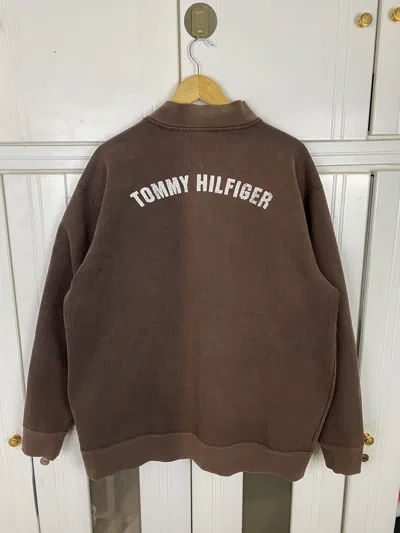 Pre-owned Tommy Hilfiger X Vintage Tommy Hilfiger Sweater Zip Up In Brown