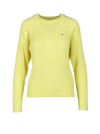 Tommy Hilfiger Yellow Cable Knit Sweater