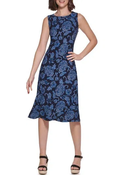 Tommy Hilfiger Zeghora Floral Sleeveless Dress In Blue