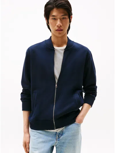 Tommy Hilfiger Zip Baseball Sweatshirt Jacket In Blue