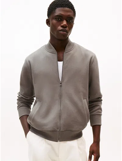 Tommy Hilfiger Zip Baseball Sweatshirt Jacket In Neutral