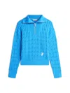 Tommy Hilfiger Zip Cable-knit Sweater In Blue