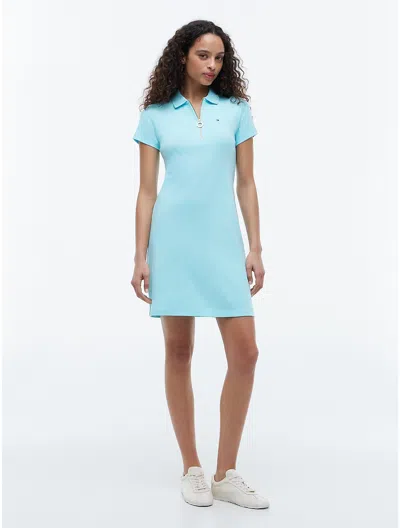 Tommy Hilfiger Zip Polo Dress In Blue