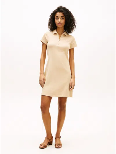 Tommy Hilfiger Zip Polo Dress In Neutral