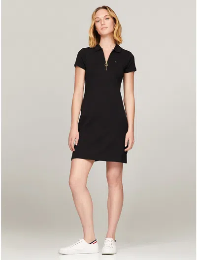 Tommy Hilfiger Zip Polo Dress In Black