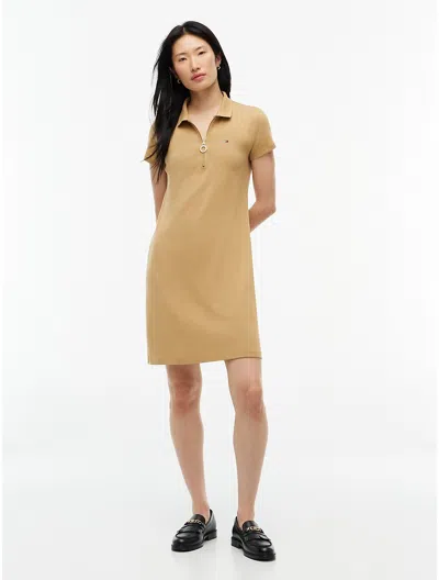 Tommy Hilfiger Zip Polo Dress In Neutral