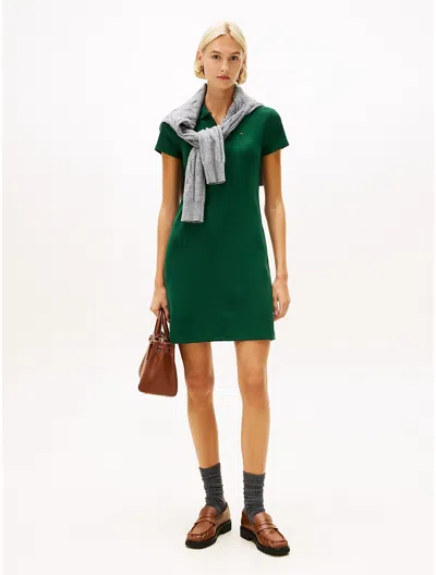 Tommy Hilfiger Zip Polo Dress In Green