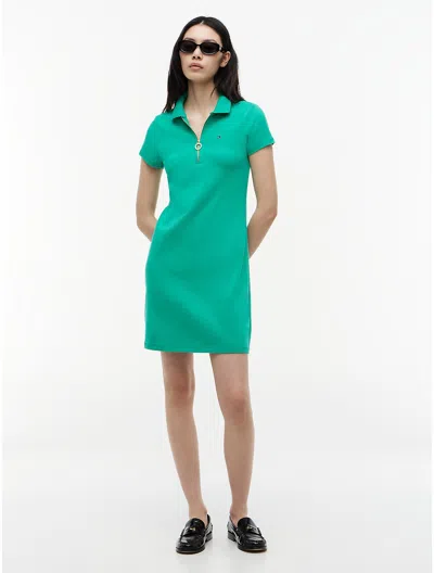 Tommy Hilfiger Zip Polo Dress In Green