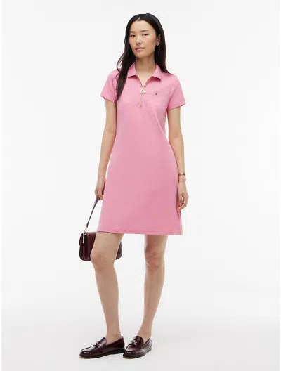 Tommy Hilfiger Zip Polo Dress In Pink