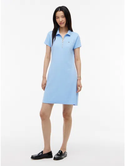 Tommy Hilfiger Zip Polo Dress In Blue