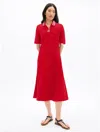 Tommy Hilfiger Zip Polo Midi Dress In Primary Red