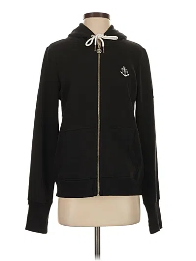 Pre-owned Tommy Hilfiger Zip Up Hoodie In Black