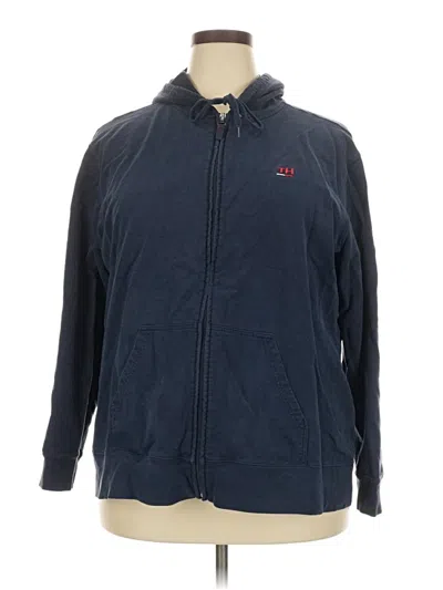 Pre-owned Tommy Hilfiger Zip Up Hoodie In Blue