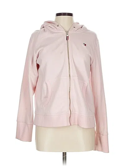 Pre-owned Tommy Hilfiger Zip Up Hoodie In Pink