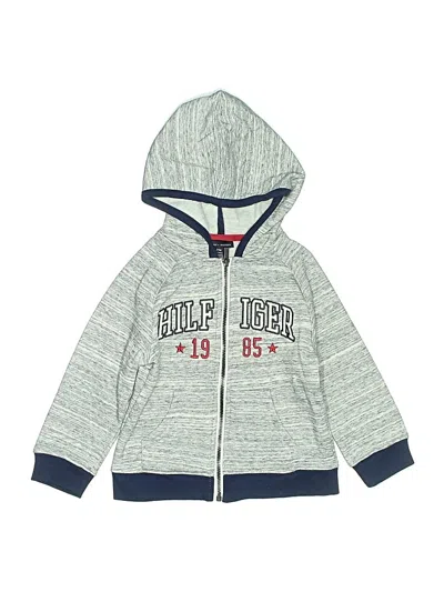 Pre-owned Tommy Hilfiger Kids' Zip Up Hoodie In Silver