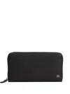 Tommy Hilfiger Zipped Leather Wallet In Black
