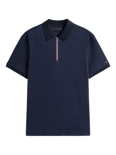 Tommy Hilfiger Regular Fit Fluid Cotton Polo Shirt In Blue