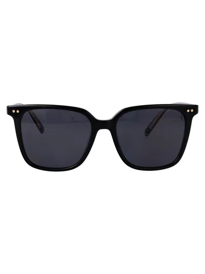 Tommy Hilfiger Black Acetate Sunglasses In Brown