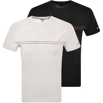 Tommy Jeans 2 Pack T Shirts Ecru And Black In White