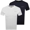 Tommy Jeans 2-pack Slim Linear Chest Logo T-shirts In Black