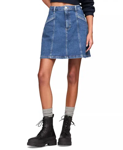Tommy Jeans A-line Seam-detail Skirt In Denim Medium In Blue