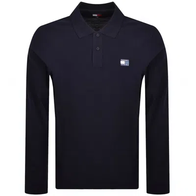 Tommy Jeans Badge Polo T Shirt Navy In Blue