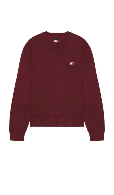 Tommy Jeans Badge Sweater In Red