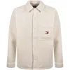 Tommy Jeans Badge Teddy Overshirt White In White