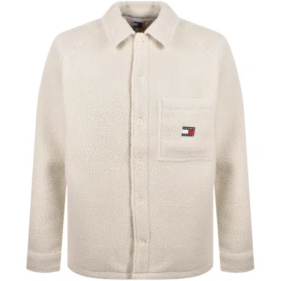 Tommy Jeans Badge Teddy Overshirt White