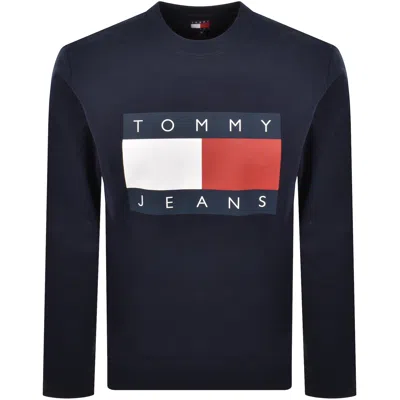 Tommy Jeans Big Flag Logo Sweatshirt Navy In Blue