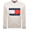 Tommy Jeans Big Flag Logo Sweatshirt White In White
