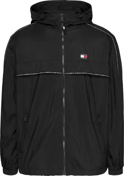 Tommy Jeans Black Full Zip Jacket With Tommy Badge In Nero Neri E Grigi