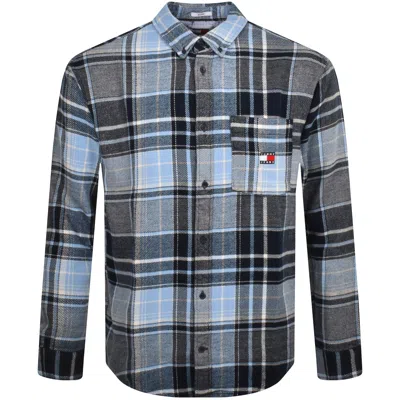 Tommy Jeans Brushed Flannel Shirt Navy