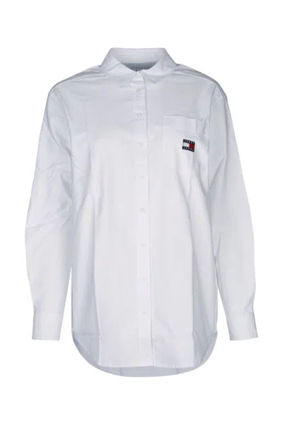 Tommy Jeans Logo-patch Shirt In White