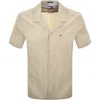 Tommy Jeans Camp Shirt Beige In Neutral