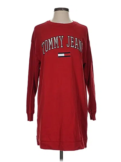 Pre-owned Tommy Jeans Casual Dress In Burgundy