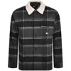 Tommy Jeans Check Sherpa Overshirt Black In Black