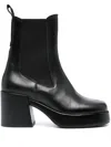 Tommy Jeans Chelsea 80mm Leather Chunky Boots In Black