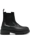 Tommy Jeans Chelsea Foxing Leather Boot In Black
