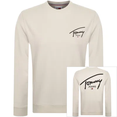 Tommy Jeans Classic Logo Sweatshirt Beige