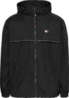 Tommy Jeans Black Full Zip Jacket With Tommy Badge In Nero Neri E Grigi