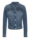 Tommy Jeans Blue Denim Jacket With Chest Pockets And Slim Fit In Blu Blu E Verdi