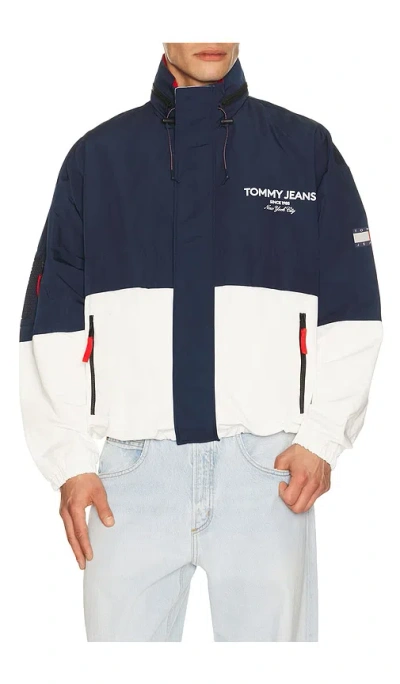 Tommy Jeans Colorblock Windcheater Jacket In Animal Print